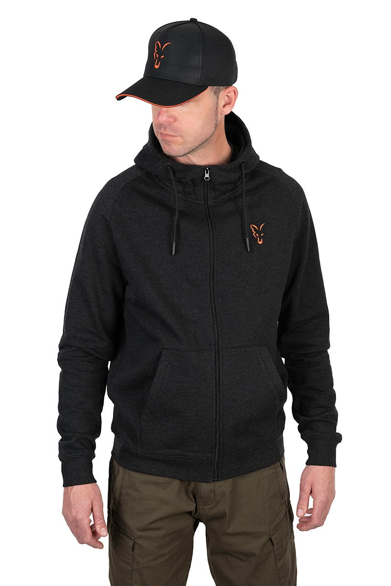 Light Weight Hoody Black Orange