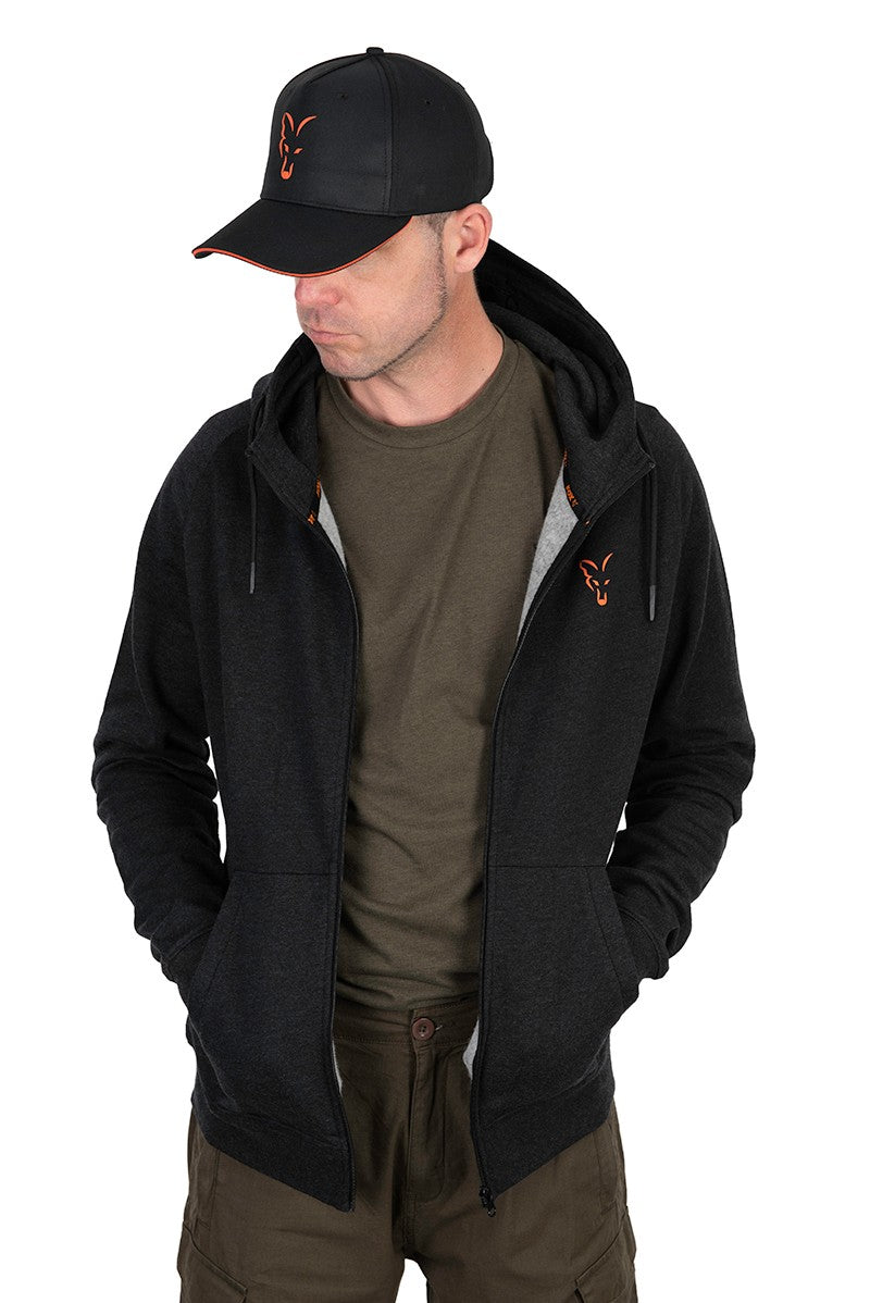 Light Weight Hoody Black Orange