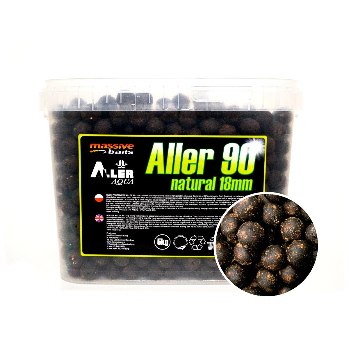 Aller 90 Natural Boilies 18mm 5kg