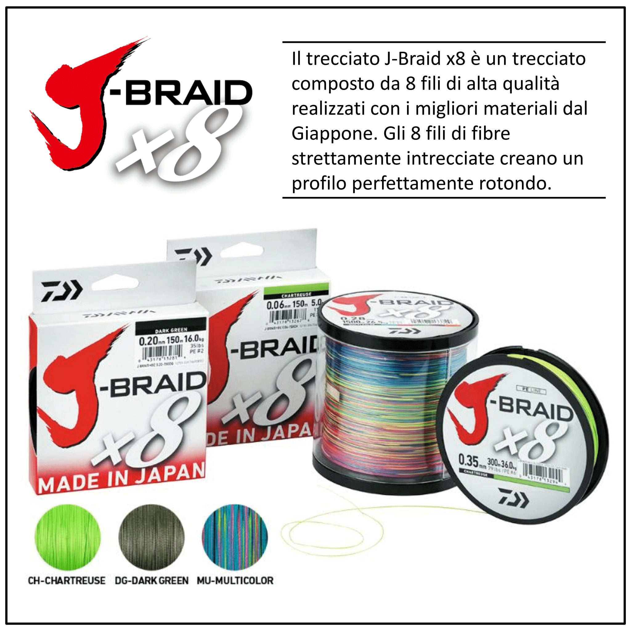 J-Braid X8 0,28 mm 150 mt