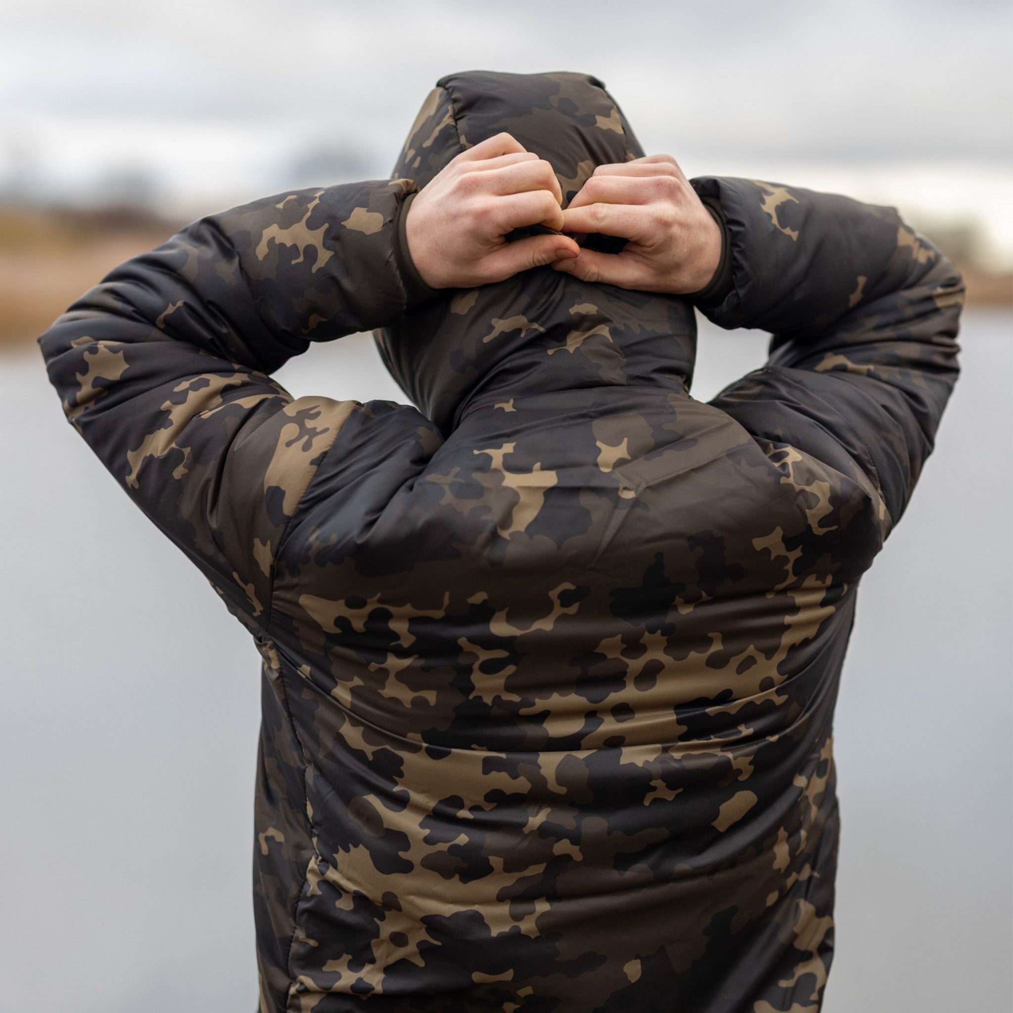 Insulated Hooded Jacket Dark Kamo