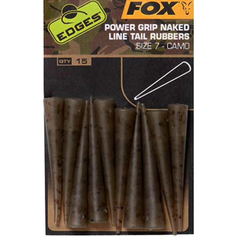 Fox Edges Naturals Power Grip Naked Line Tail Rubbers Size 7 – confezione