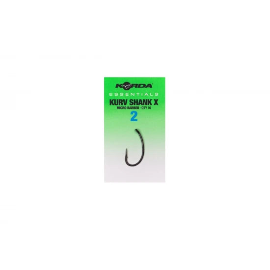 Korda Essentials Kurv X Barbed – dettaglio amo a gambo curvo