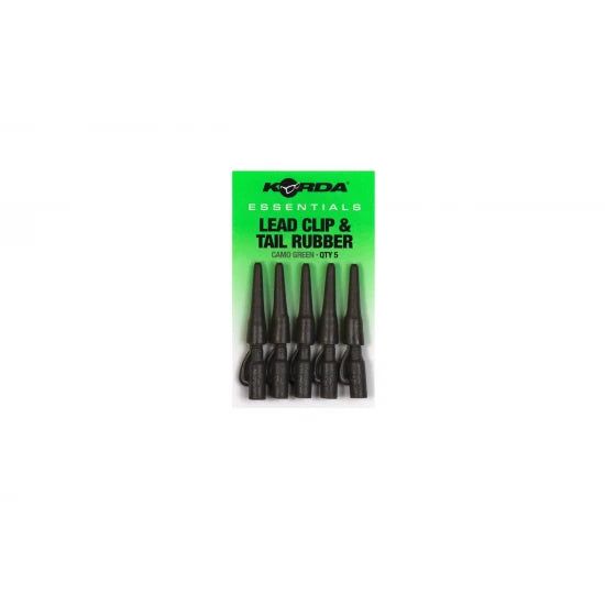 Korda Essentials Lead Clips & Tail Rubbers Camo Green – confezione