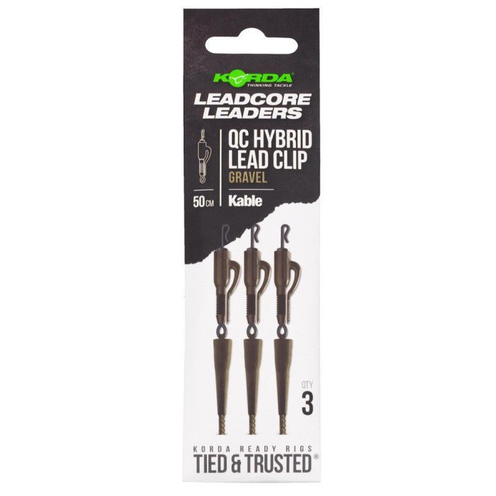 Korda Leadcore Leaders Hybrid Lead Clip QC Gravel – confezione 3 pezzi