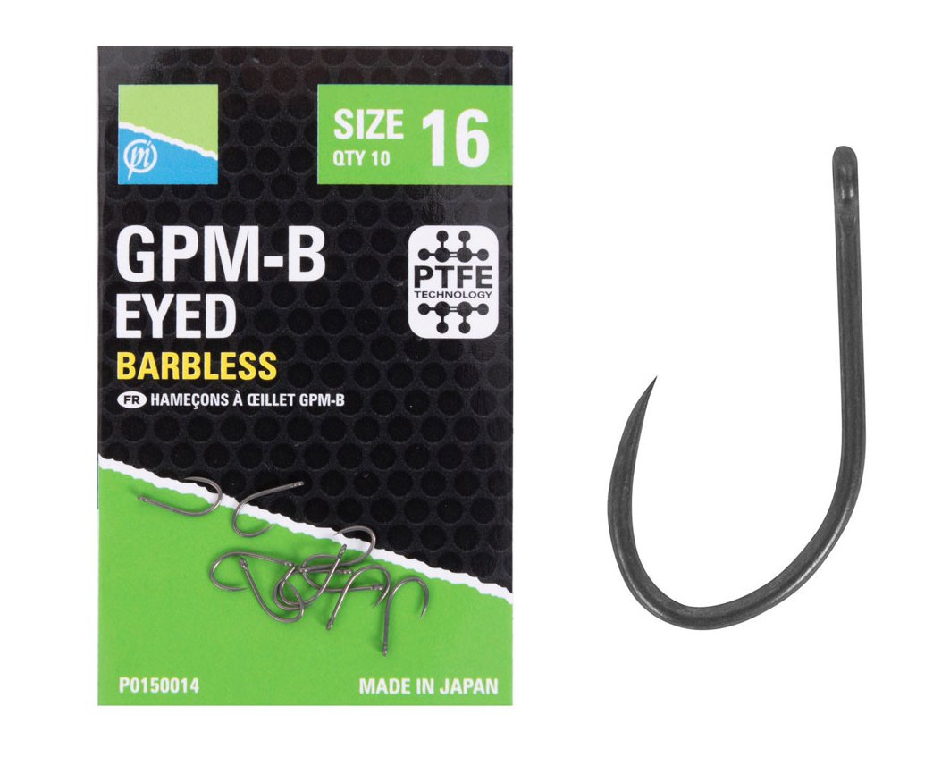 Preston GPM-B Eyed Barbless – confezione amo misura 16