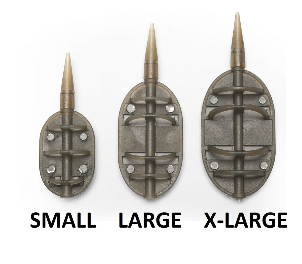 Preston In-Line Flat Method Feeder – confronto taglie Small Large XL