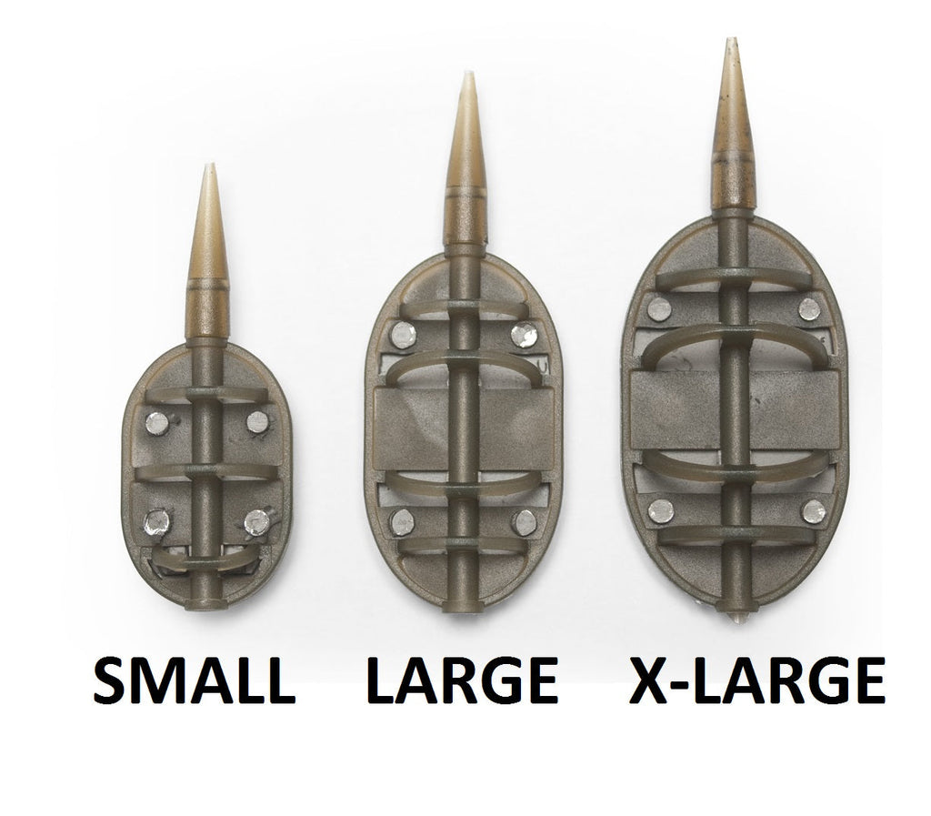 Preston In-Line Flat Method Feeder – confronto taglie Small Large XL